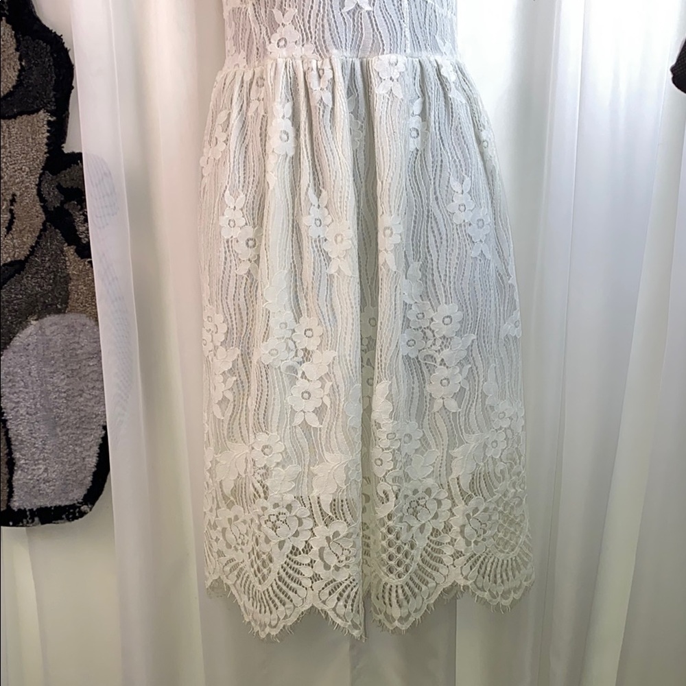 White Spaghetti Strap Sweetheart Midi Dress - Picture 9 of 13